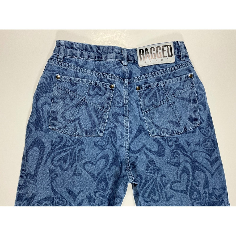 The Ragged Priest Crush Jeans High Waisted Straight Leg Womens 28 Wavy Heart - Picture 13 of 16